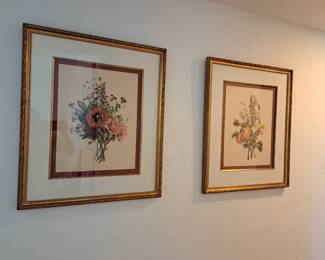 PAIR OF NICELY FRAMED FLORAL ART