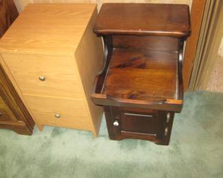 Mini Side Table with Storage, 2 Drawer File Cabinet
