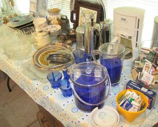 Glass Bowls, Perculators, Bowls, Ice Bucket and Pitcher, Match Book Collection 