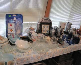 Platters, Vintage Service items- Plastic, Silverplate, Aluminum, Acrylic, Glass