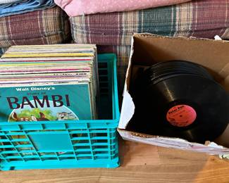 Dozens of Vintage Disney and Sesame Street Records and Record Books