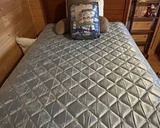 Antique Bed Set w/ Wooden Frame, Box Spring and Mattress
