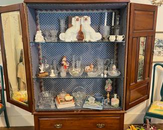 armoire with Pierre Deux fabric lining