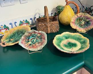 antique majolica pieces