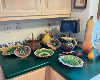 antique majolica pieces
