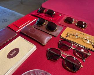 Fine collection of vintage Cartier sunglasses. 