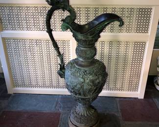 Huge antique bronze ewer 