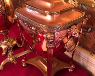 Copper Egyptian revival samovar