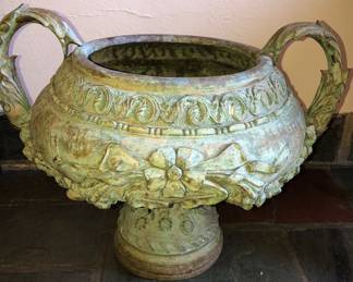 Huge antique bronze urn