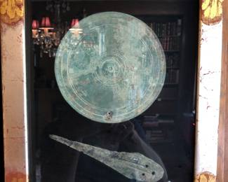 Ancient Roman mirror & knife