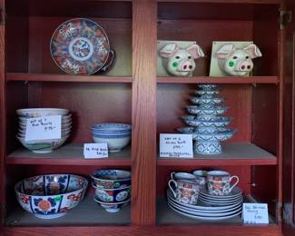 Assorted China - Imari, Miyado Pedestal Bowls, and George Briard Luncheon Set for Four