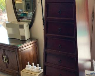 Tall Wooden Storage Cabinet, One of Two