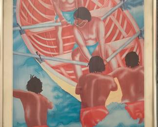 "Lifeguards" 1982 Signed, A.R. Bennett