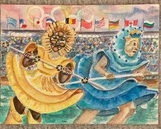 Sue Kubisty Original Water Color 1976
