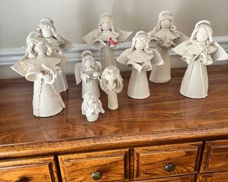 Local artist Pat Sherriff pottery angels