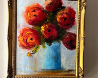 Local artist Ellen Justice painting