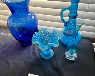 Blue glassware