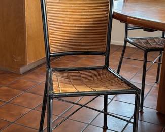Wrought Iron and Cane Chairs