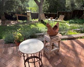 Outdoor Table and Chicken Pot