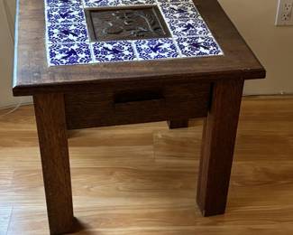 Tile Top Folk Art Table
