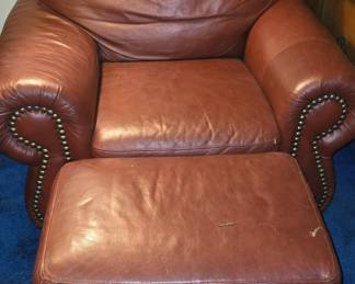 Leather Chair with Ottamon