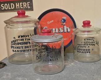Vintage Tom's Peanuts Canisters - Crush Serving Tray