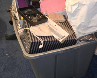 This is a Large tub full of Jewelry- on our to do list!