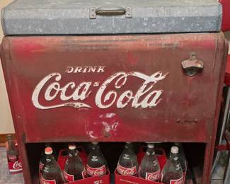 Antique Coke Cooler - Coke Bottles