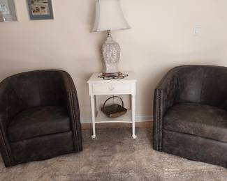 nailhead barrel chairs