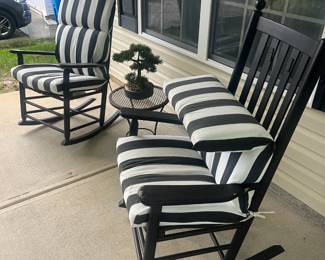 Outdoor rockers with cushions
