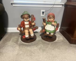 "Hummel" esque Figurines about 14in tall