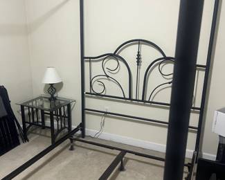Iron bed and night stands
