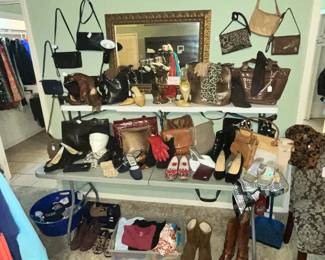 A SEA OF FINE PURSES & SHOES!