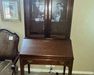 BEAUTIFUL SOLID CHERRY HIGH-BOY SECRETARY