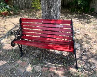 CAST IRON PARK BENCH - NEEDS TO BE TIGHTENED-UP JUST A BIT!