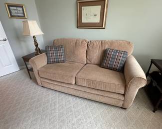 (8) Loveseat Pull Out Sofa Bed 76"w 40"d 34"h back 20"h seat, seat depth 22". Bed 60"w Like new, easily opened and closed. Back cushions attached. $650