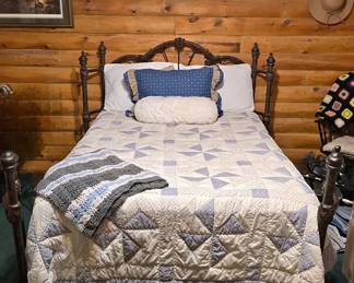Vintage Wrought Iron Full Size Bed & Beautyrest Mattress Set