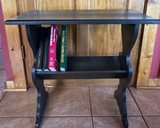 Rehabbed Black vintage Angled Book Shelf