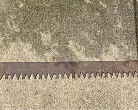 Primitive Antique Metal Handsaw w/handles-Blade is 72"