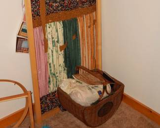 Rag Rug Loom-DVD-Instruction Book & Loads of Pre Strip Fabric bundle in Basket