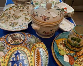 Group of French & Italian faience
