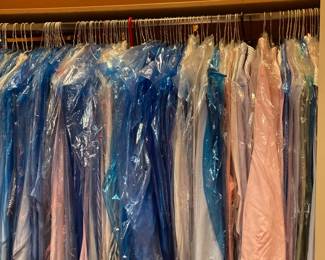 Closet full of laundered dress shirts, mostly Ralph Lauren purple, most size 17, 171/2