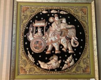 Colorful multi-bead Framed Thai art