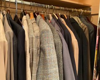 Closet of men's sports jackets and suits, most Ralph Lauren