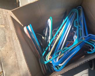 Box of coat hangers
