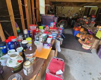 Rolling expandable cart in foreground