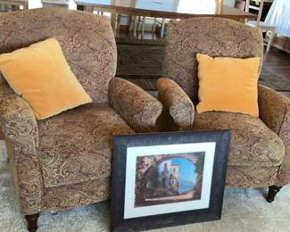 Lane Fabric Chairs And Wall Picture