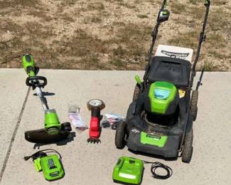 Greenworks Pro Battery Powered Mower And More