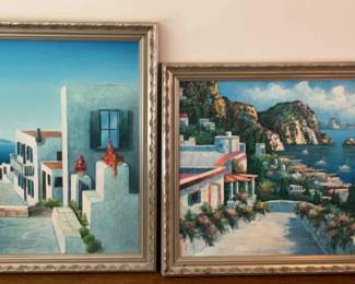 Charles Benolt And C Loft Oil On Canvas With Textured Area