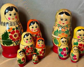 Pair of Russian Matryoshka Dolls